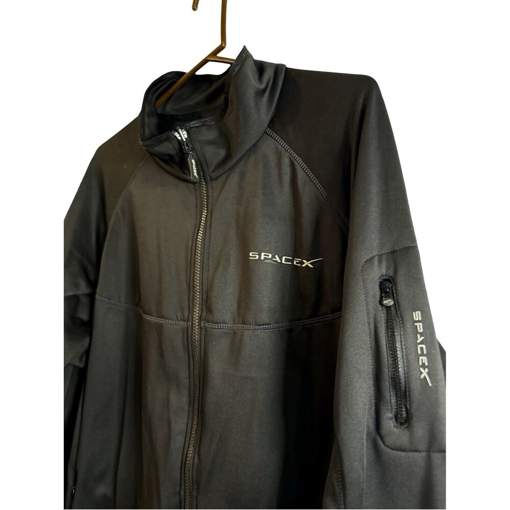 SPACEX - Men’s Black Full Zip Softshell Polyester Jacket - Size XL